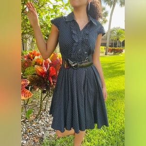 Baileyblue Polk-a-dotted Casual dress. Size small. Belt included